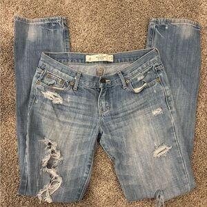 Abercrombie & Fitch Women's Distressed Blue Boyfriend Jeans
